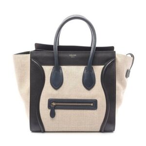 Celine Luggage Tote Bag Beige Black Navy